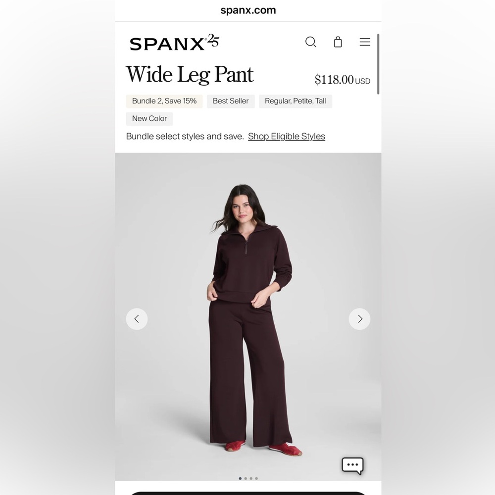 SPANX Women's Air Essentials Wide Leg Pant - Cocoa